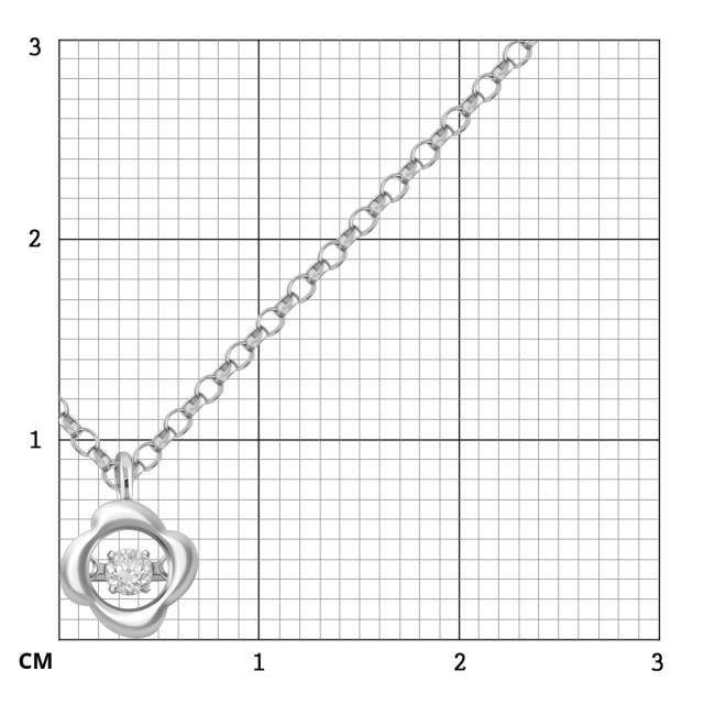 Колье из белого золота с "плавающим" бриллиантом (041279)