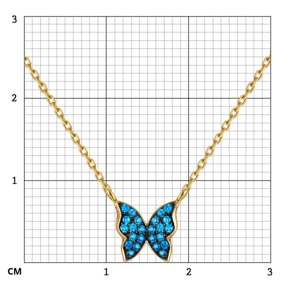 Колье из жёлтого золота с фианитами 