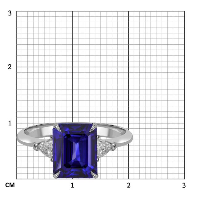 Кольцо из белого золота с бриллиантами и танзанитом (061560)