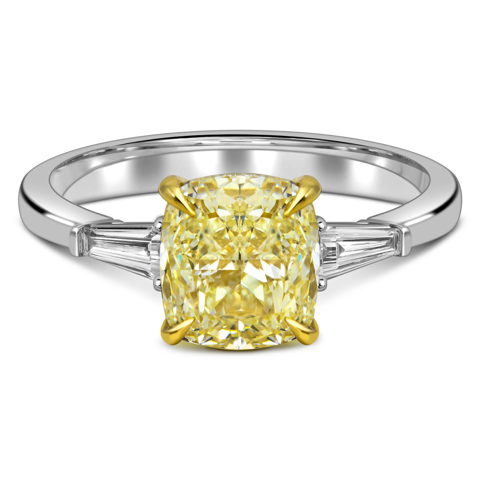 Помолвочное кольцо из комбинированного золота с бриллиантами (062762)