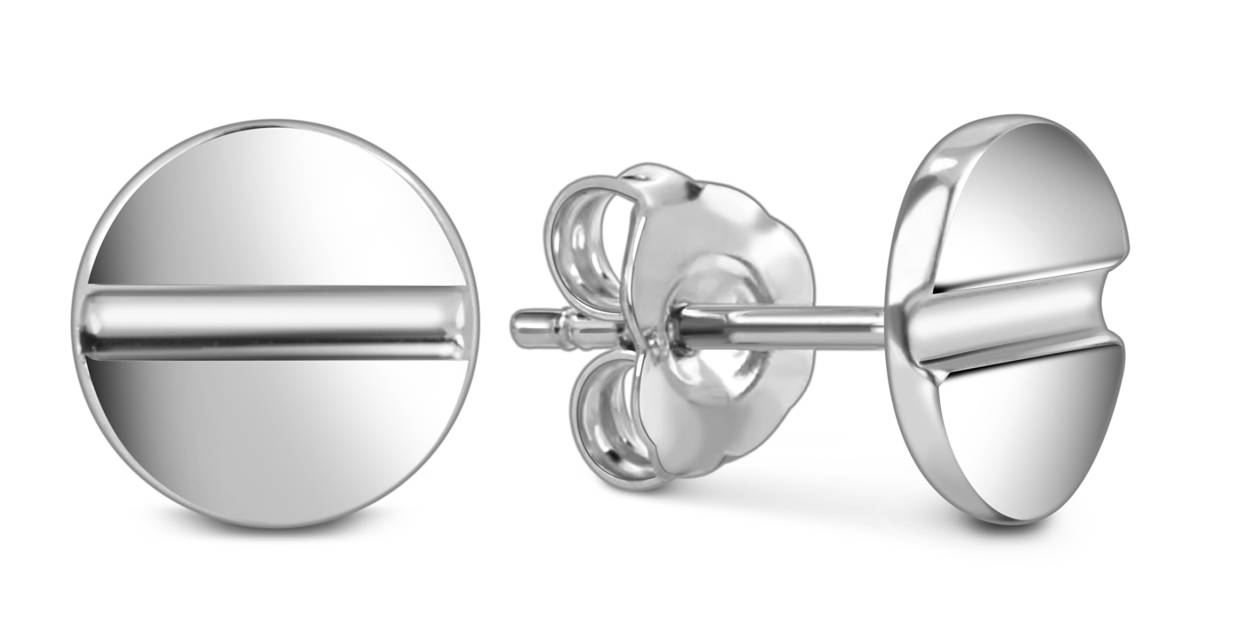 Серьги пусеты из белого золота (057873)