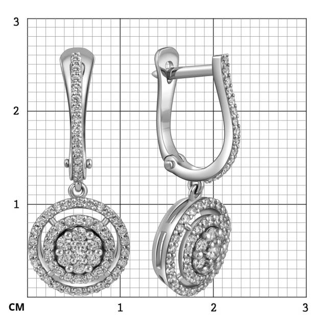Серьги из белого золота с бриллиантами (025196)