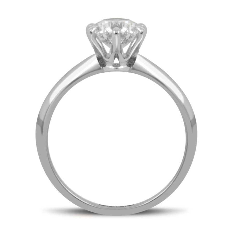 Помолвочное  кольцо из платины с бриллиантом (040595)