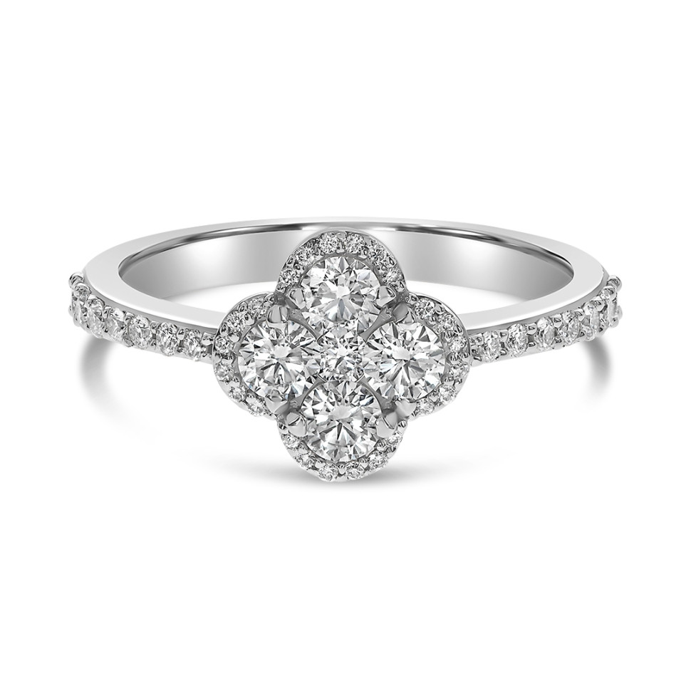 Кольцо из белого золота с бриллиантами (060997)