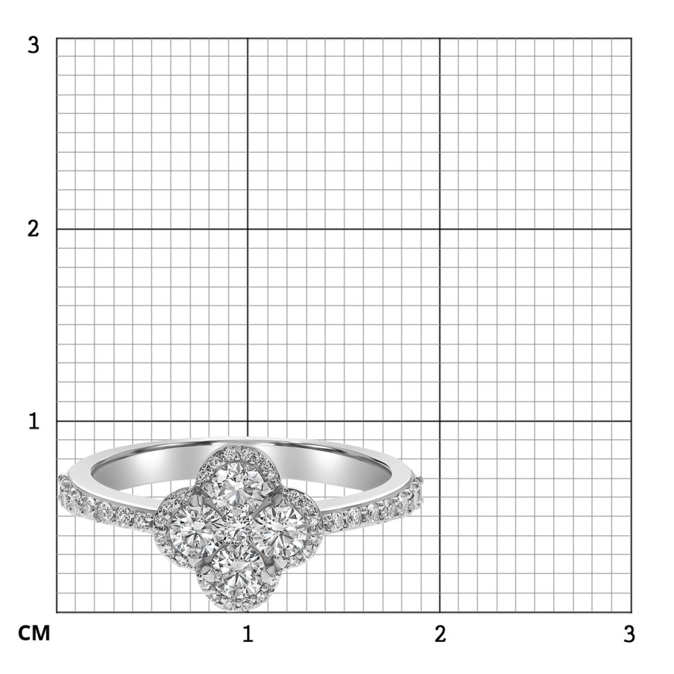 Кольцо из белого золота с бриллиантами (060997)