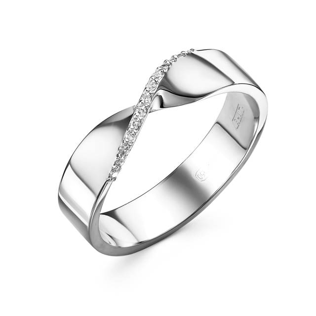 Кольцо из белого золота с бриллиантами (054189)