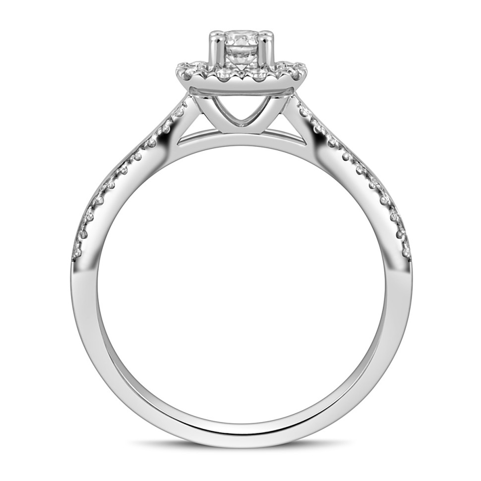 Помолвочное кольцо из белого золота с бриллиантами (048909)