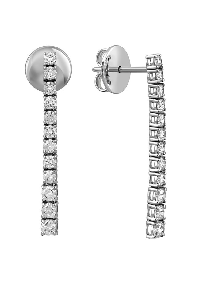 Серьги из белого золота с бриллиантами 