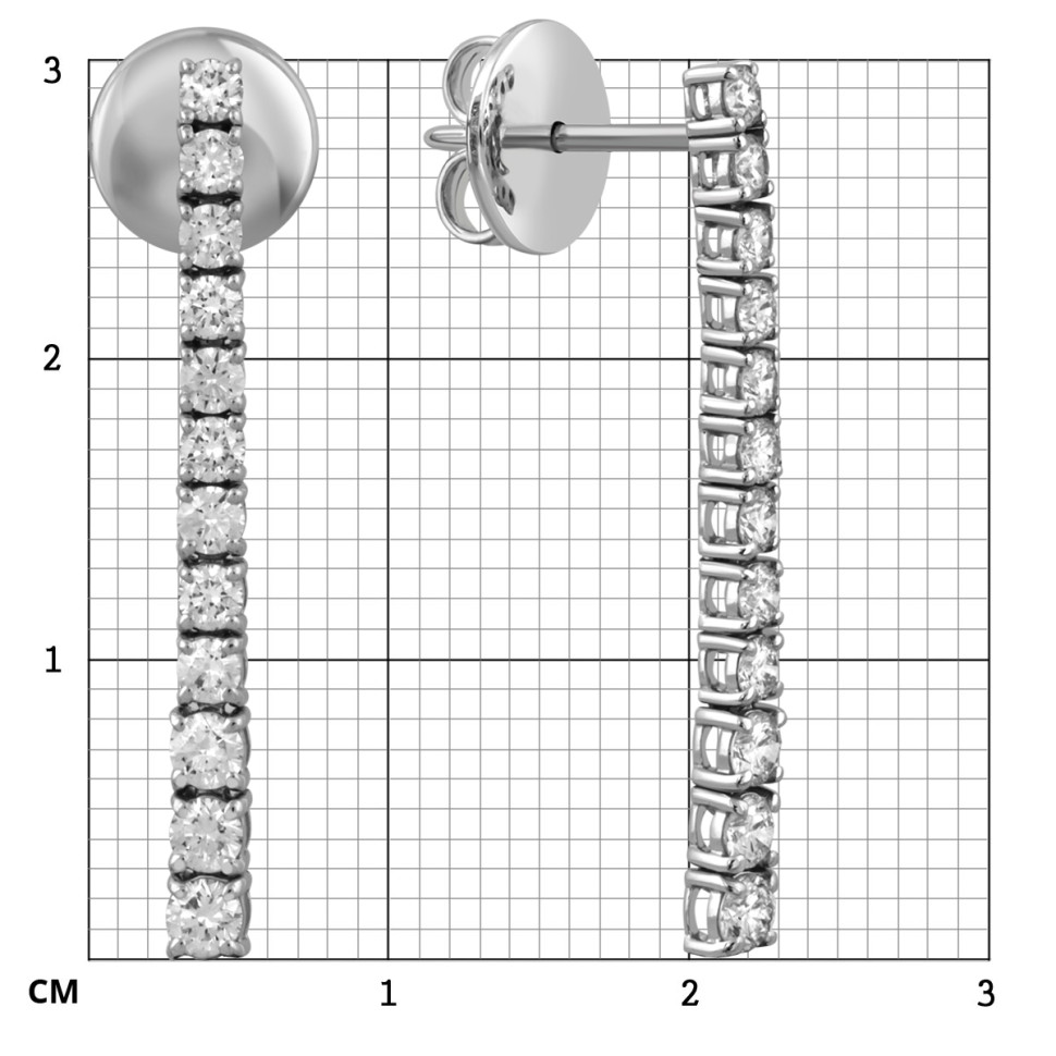 Серьги из белого золота с бриллиантами 
