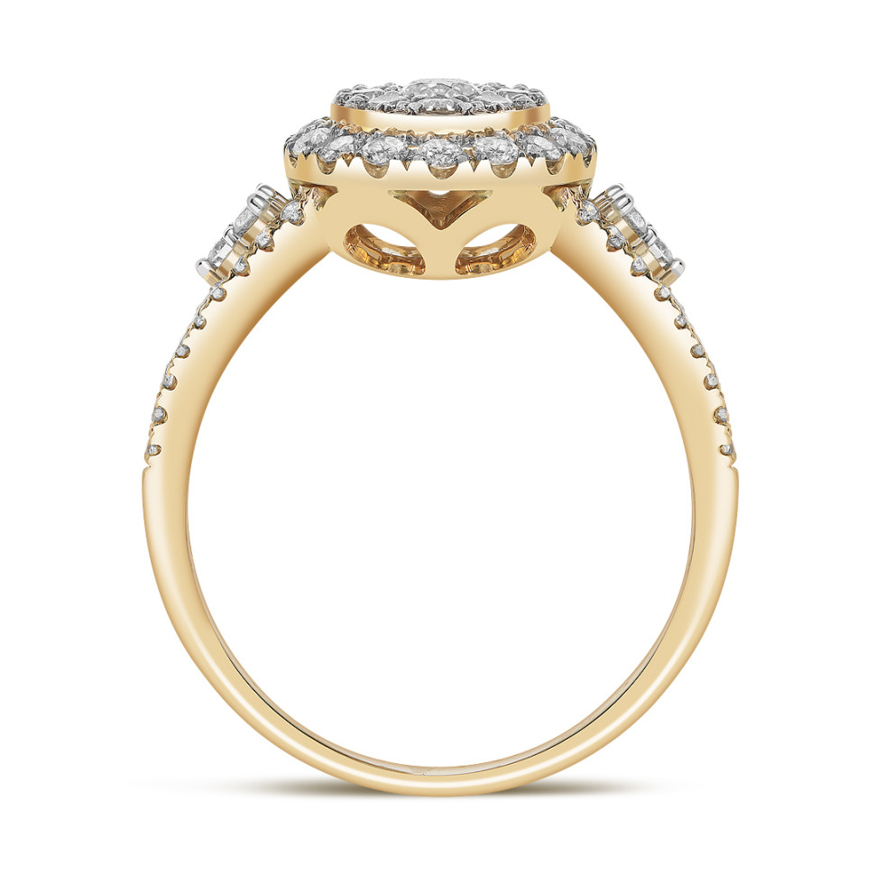 Кольцо из жёлтого золота с бриллиантами (060998)