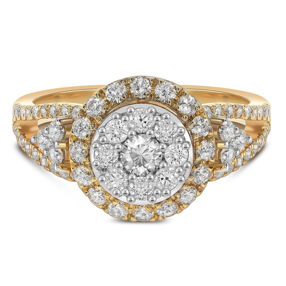 Кольцо из жёлтого золота с бриллиантами (060998)