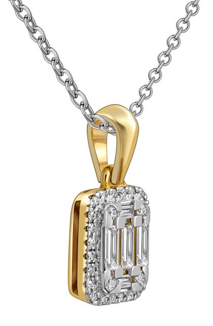 Кулон из жёлтого золота с бриллиантами  (061570)