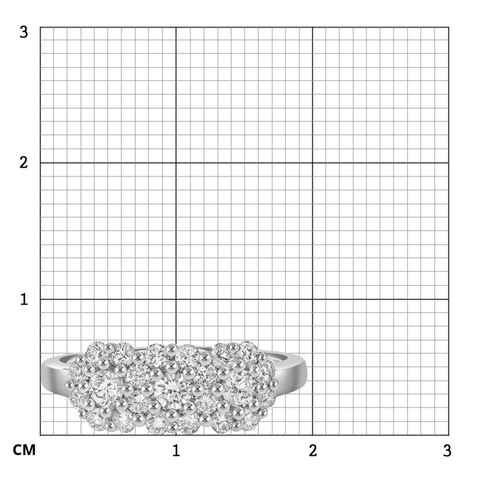 Кольцо из белого золота с бриллиантами (052360)