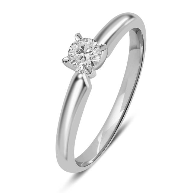 Помолвочное  кольцо из белого золота с бриллиантом (038016)