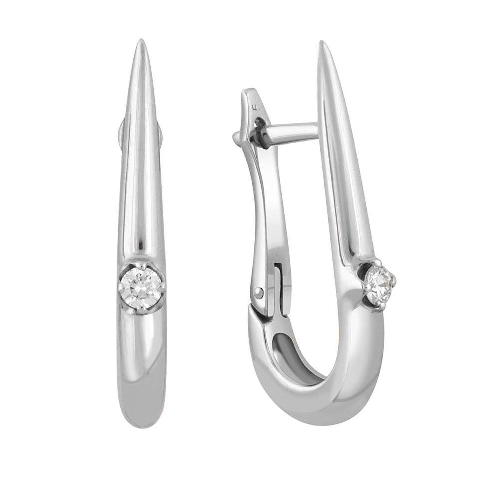 Серьги из белого золота с бриллиантами (040647)