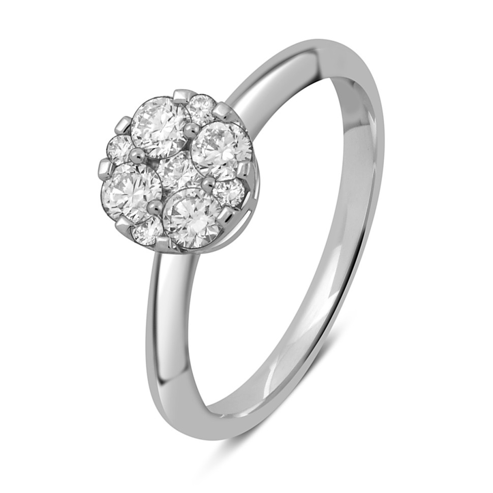 Кольцо из белого золота с бриллиантами 