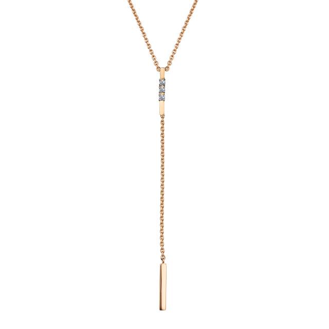 Колье из красного золота с бриллиантами (048738)