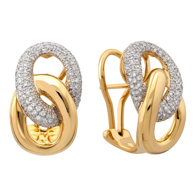 Серьги из жёлтого золота с бриллиантами (054469)