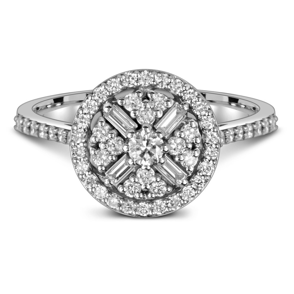 Кольцо из белого золота с бриллиантами (051606)