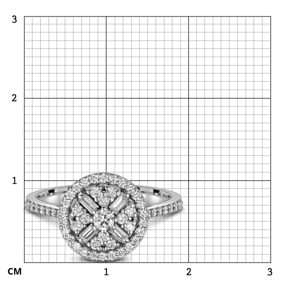 Кольцо из белого золота с бриллиантами (051606)