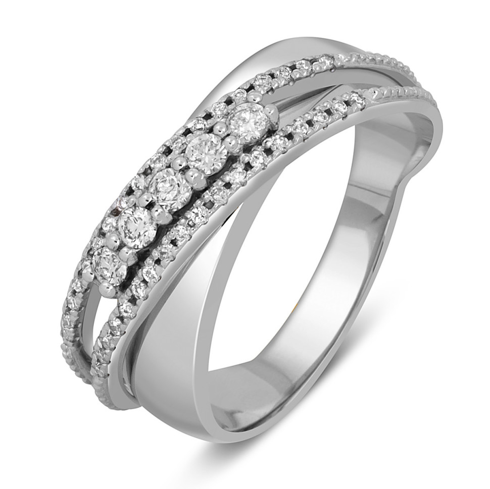 Кольцо из белого золота с бриллиантами (050409)