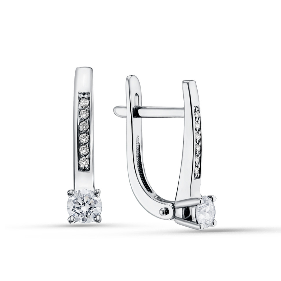 Серьги из белого золота с бриллиантами (058766)