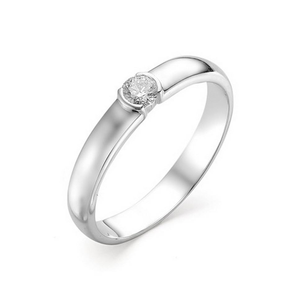 Помолвочное кольцо из белого золота с бриллиантом (030403)