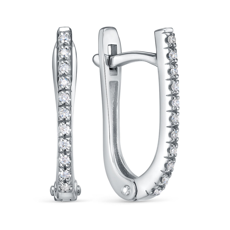 Серьги из платины с бриллиантами (060624)