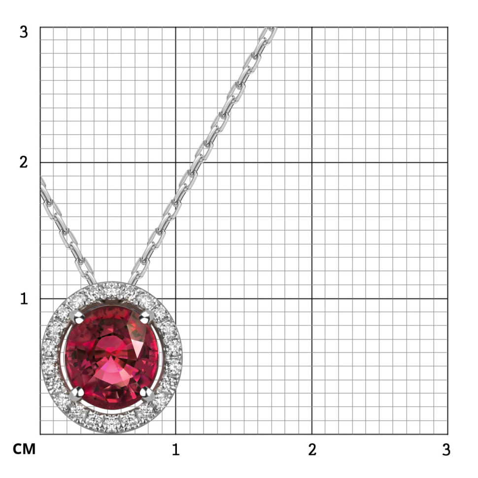 Колье из белого золота с бриллиантами и шпинелью (060163)