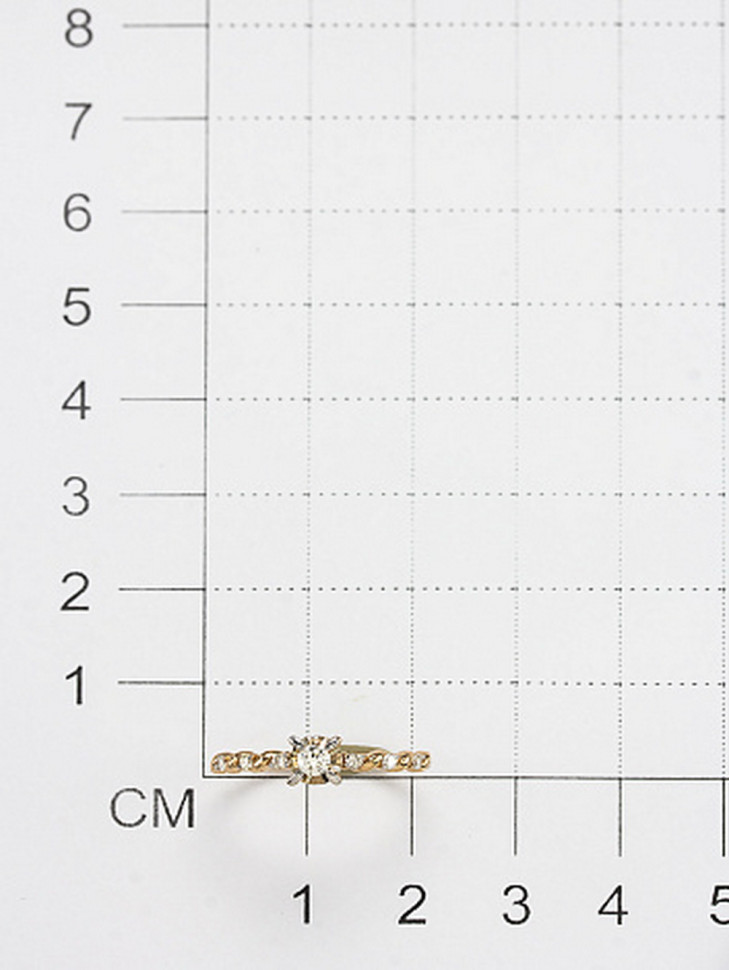 Помолвочное кольцо из красного золота с бриллиантами (053686)
