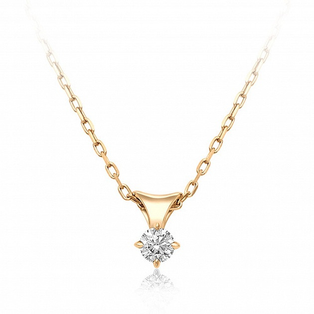 Колье из жёлтого золота с бриллиантом (041997)