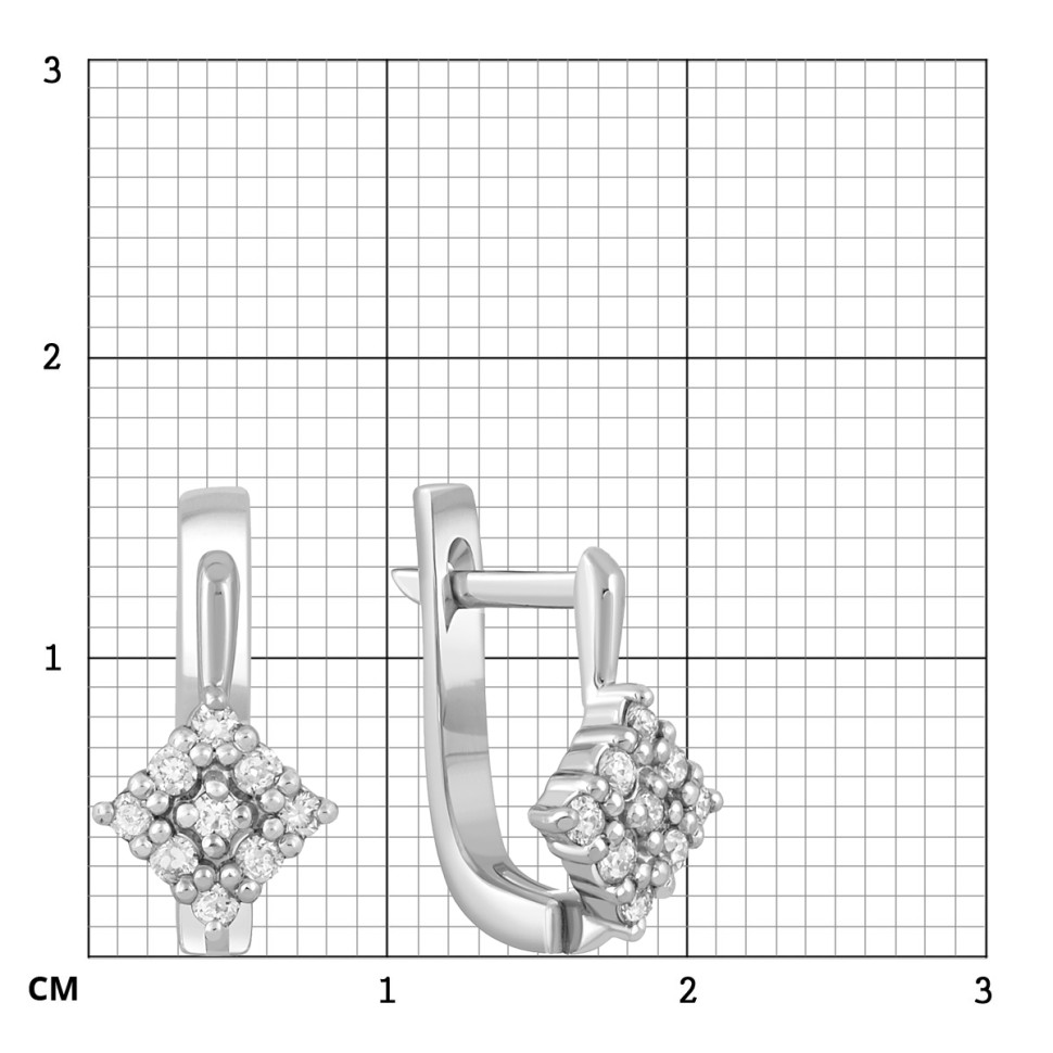 Серьги из платины с бриллиантами (048417)