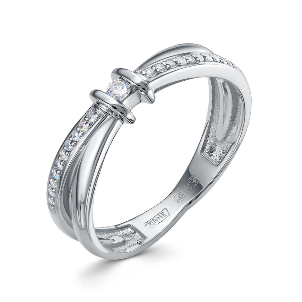 Помолвочное кольцо из платины с бриллиантами (060621)