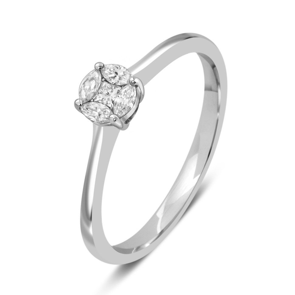 Кольцо из белого золота с бриллиантами (045875)