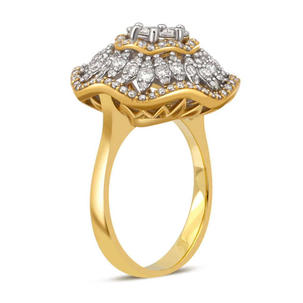 Кольцо из жёлтого золота с бриллиантами (040400)