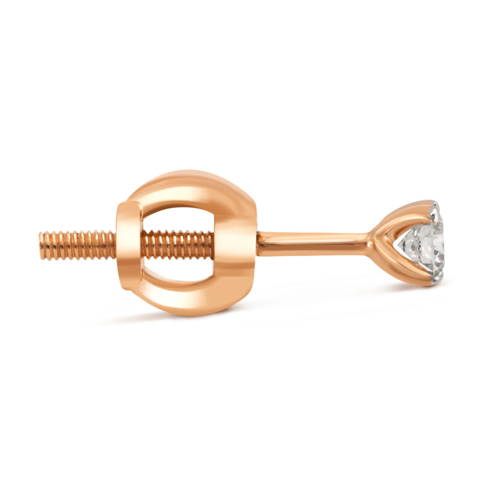 Серьги пусеты из красного золота с бриллиантами (032799)