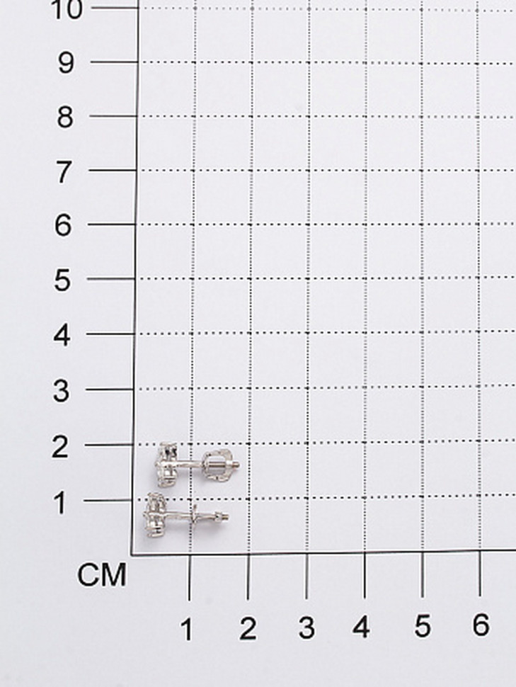 Серьги пусеты из белого золота с бриллиантами (035280)