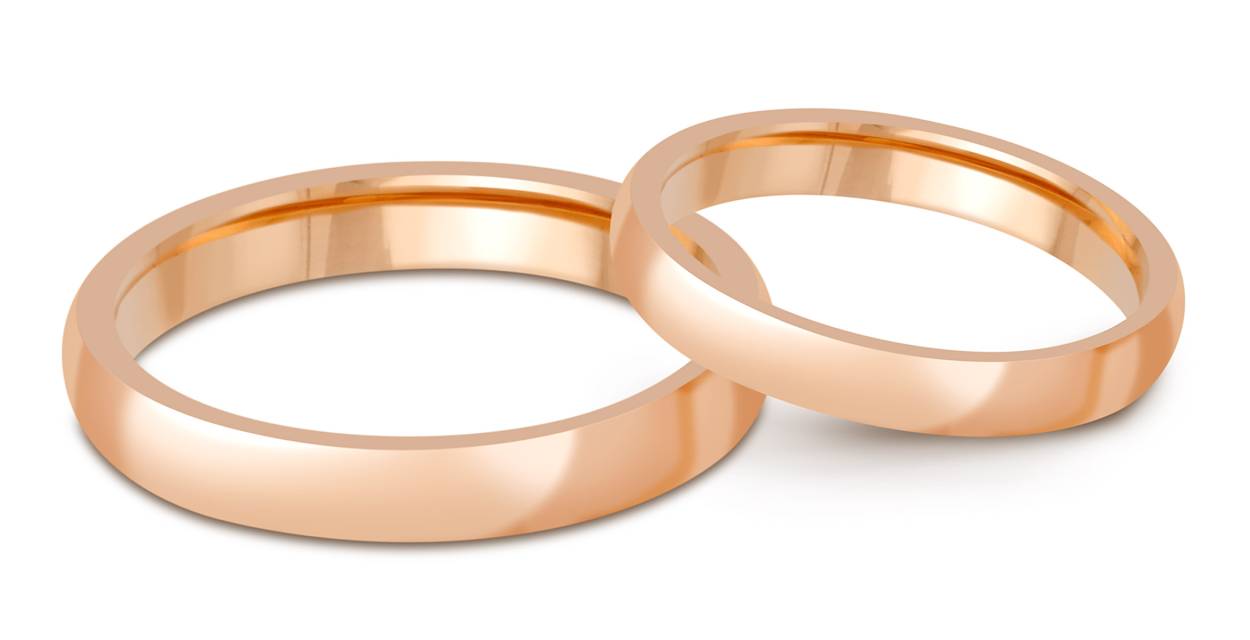 Обручальное кольцо из красного золота с комфортной посадкой (044924)