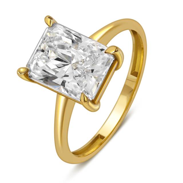 Кольцо из жёлтого золота с кварцем (057708)