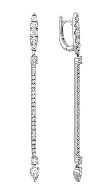 Серьги из белого золота с бриллиантами "Crivelli" (049098)