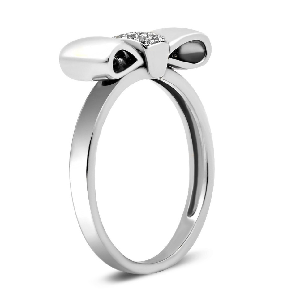 Кольцо из белого золота с бриллиантами (016853)