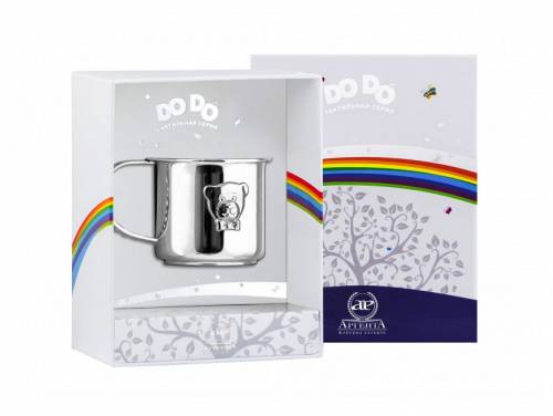 Кружка детская из серебра 925 пробы "Мишка"