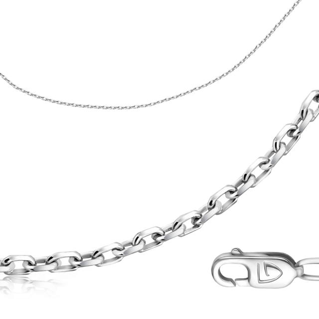 Цепь из белого золота, плетение Якорное (047082)