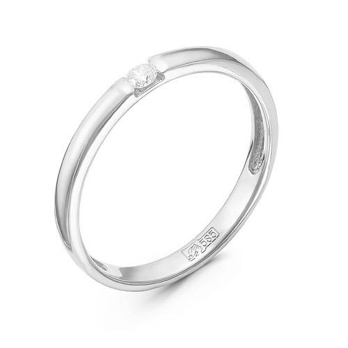 Кольцо из белого золота с бриллиантом (050003)