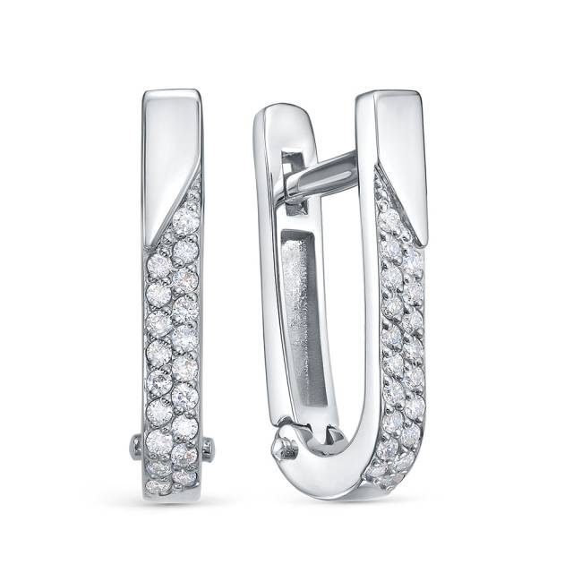 Серьги из платины с бриллиантами (060622)