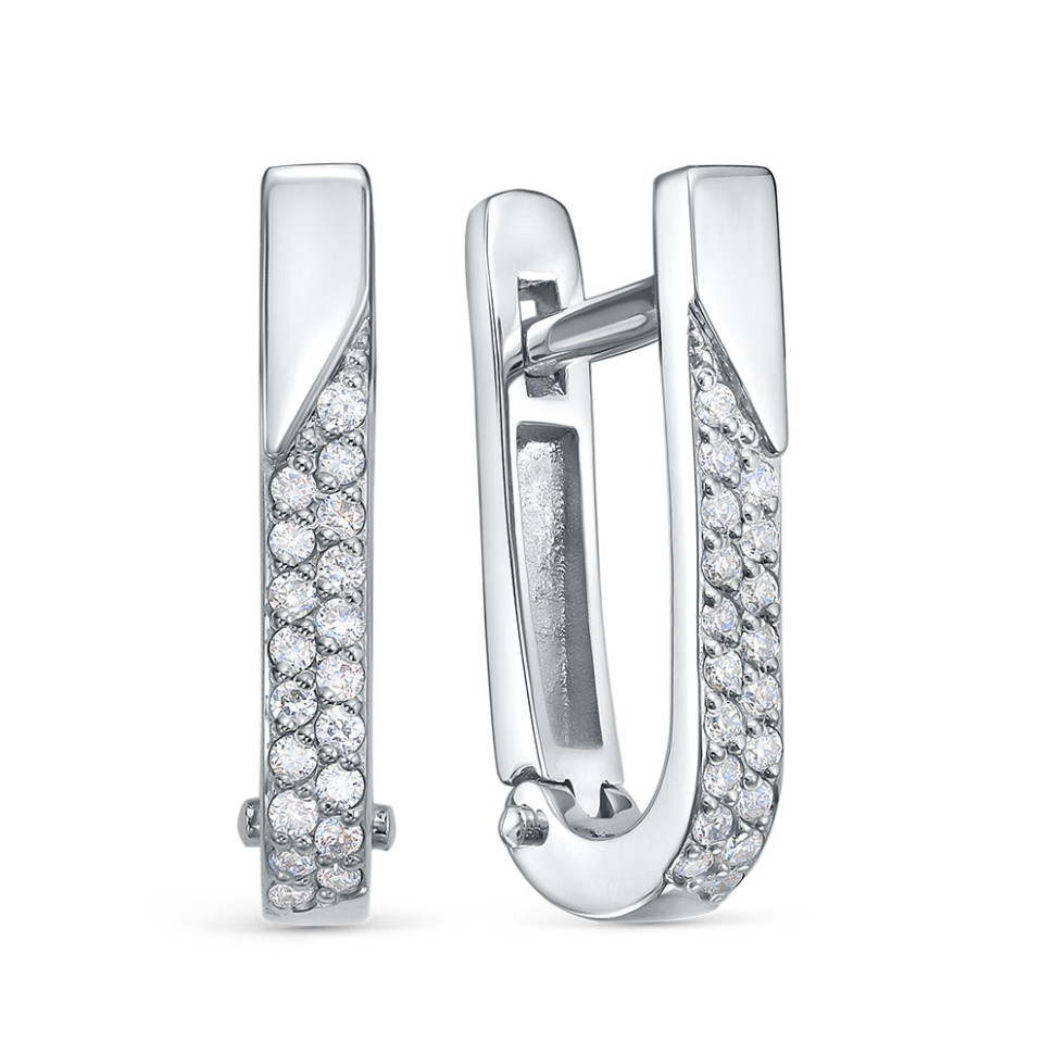 Серьги из платины с бриллиантами (060622)