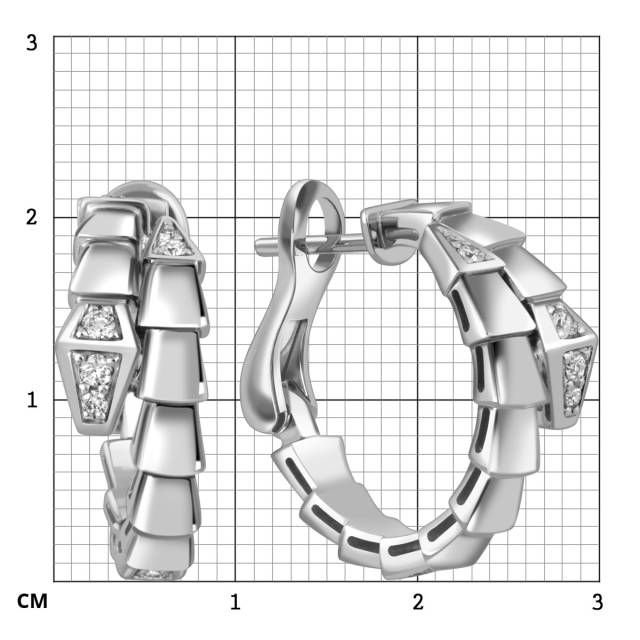 Серьги из белого золота с бриллиантами (059172)