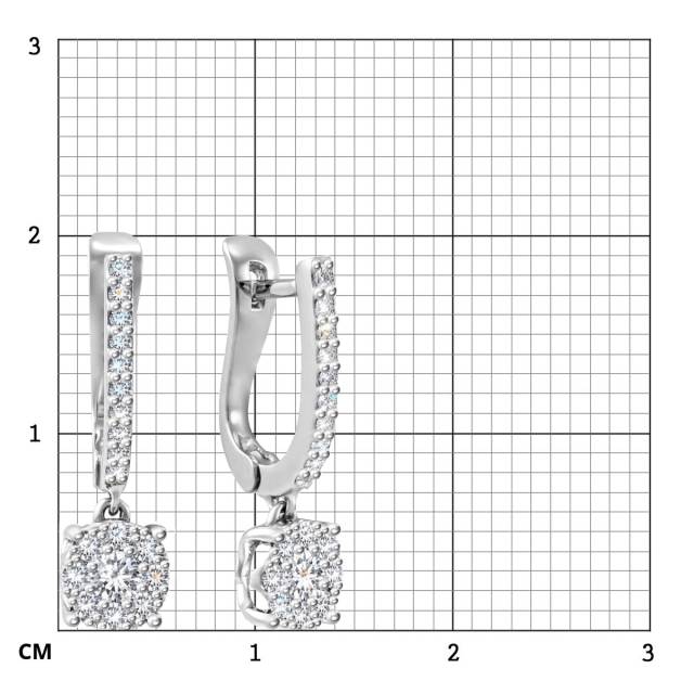 Серьги из белого золота с бриллиантами (055574)