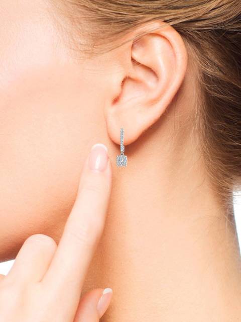 Серьги из белого золота с бриллиантами (055574)