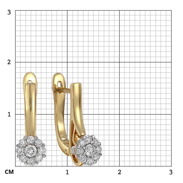 Серьги из жёлтого золота с бриллиантами (039654)